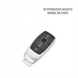 Husa de protectie premium pentru cheie auto, Elegance Luxury Cover Key, Rosie, compatibila cu Mercedes Benz A C E S G Class W177 W205 W213 X167 W222 CLA GLE GLB GLS AMG Maybach