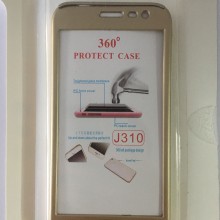 Husa FullBody Elegance Luxury Gold pentru Samsung Galaxy J3 2016 acoperire 360 grade cu folie de protectie GRATIS !