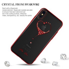 Husa Kingxbar pentru Apple iPhone X design Cristale Swarovski - Red
