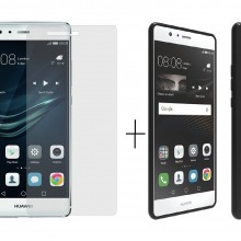 Pachet husa Elegance Luxury Slim Antisoc Black pentru Huawei P9 Lite 2016 cu folie de protectie gratis