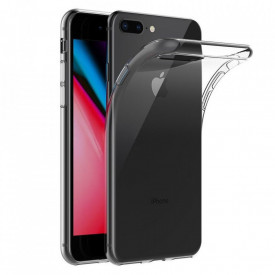 Pachet husa Elegance Luxury slim TPU transparenta pentru Apple iPhone 7 Plus cu folie de sticla gratis