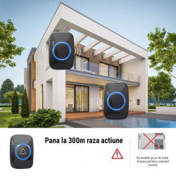 Sonerie Wireless, distanta 300m, 60 melodii, 5 nivele de volum