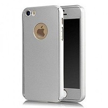 Husa Apple iPhone 5/5S/SE, FullBody MyStyle Silver, acoperire completa 360 grade cu folie de sticla gratis