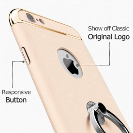 Husa Apple iPhone 6 Plus/6S Plus, Elegance Luxury 3in1 Ring Gold