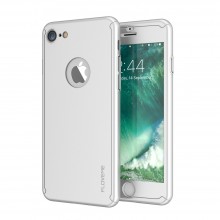 Husa Apple iPhone 6 Plus/6S Plus, FullBody Elegance Luxury Silver, acoperire completa 360 grade cu folie de sticla gratis