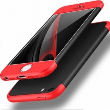 Husa Apple iPhone 7 Plus, FullBody 360° 3in1 Negru-Rosu