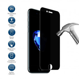 Husa Apple iPhone 7 Plus Magnetica cu spate din sticla securizata si folie privacy pentru ecran, Perfect Fit