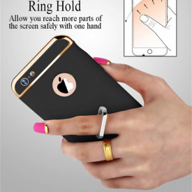 Husa Apple iPhone 8 Plus, Elegance Luxury 3in1 Ring Negru