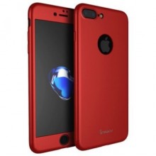 Husa Apple iPhone 8 Plus, FullBody Elegance Luxury iPaky Rosu, acoperire completa 360 grade cu folie de sticla gratis