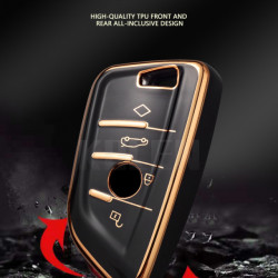 Husa de protectie premium pentru cheie auto, Elegance Luxury Cover Key, compatibila cu BMW X1 X3 X5 X6 X7 1 3 5 6 7 Series G20 G30 G11 F15 F16 G01 G02 F48 Keyless
