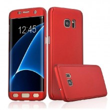 Husa FullBody Elegance Luxury Red pentru Samsung Galaxy S6 acoperire completa 360 grade cu folie de protectie gratis