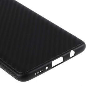 Husa pentru Samsung Galaxy A51, Perfect Fit, cu insertii de carbon, negru