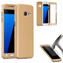 Husa Samsung Galaxy A5 2017, FullBody Elegance Luxury Gold, acoperire completa 360 grade cu folie de sticla gratis
