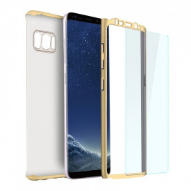 Husa Samsung Galaxy S8 Plus, FullBody Elegance Luxury Gold, acoperire completa 360 grade cu folie de protectie gratis