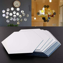 Oglinda Decorative Acrilica Design Hexagon Silver XL Size 1 bucata