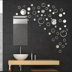 Oglinzi acrilice decorative autoadezive 3D Wall Bubbles 58 buc/set