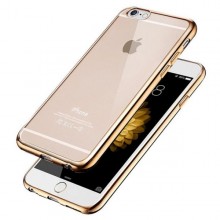 Pachet husa Elegance Luxury placata Gold pentru Apple iPhone 6 Plus / Apple iPhone 6S Plus cu folie de protectie gratis