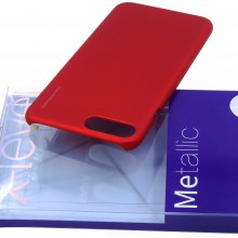 Pachet husa Elegance Luxury X-LEVEL Metalic Red pentru Apple iPhone 7 cu folie de sticla gratis