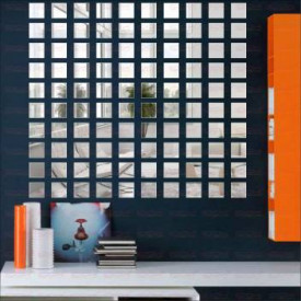 Set Oglinzi Design Patrat Silver - Oglinzi Decorative Acrilice Luxury Home 10 bucati/set