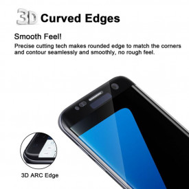 Folie de sticla Samsung Galaxy S7 Edge, Elegance Luxury margini curbate colorate Black