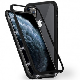 Husa Apple iPhone 11 PRO Negru, Perfect Fit cu spate de sticla securizata premium + folie de sticla gratis !