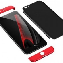 Husa Apple iPhone 7 Plus, FullBody 360° 3in1 Negru-Rosu