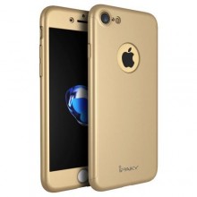 Husa Apple iPhone 8, FullBody Elegance Luxury iPaky Gold, acoperire completa 360 grade cu folie de sticla gratis