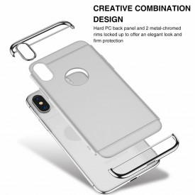 Husa Apple iPhone X, Elegance Luxury 3in1 Argintiu