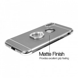 Husa Apple iPhone X, Elegance Luxury 3in1 Ring Argintiu