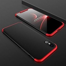 Husa Apple iPhone X, FullBody 360° 3in1 Negru-Rosu