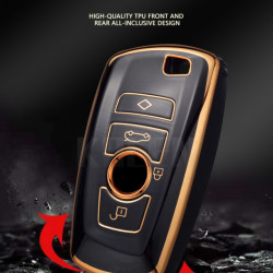 Husa de protectie premium pentru cheie auto, Elegance Luxury Cover Key, compatibila cu BMW X1, X3, X4, I3, M3, M4, M5, M6, Seria 3, 5, 6, 7