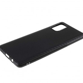 Husa pentru Samsung Galaxy A51, Perfect Fit, cu insertii de carbon, negru