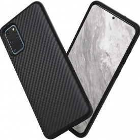 Husa pentru Samsung Galaxy S20 Plus, Perfect Fit, cu insertii de carbon, negru
