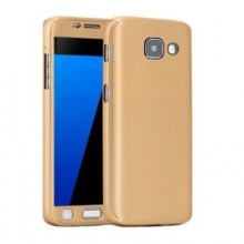 Husa Samsung Galaxy A3 2016, FullBody Elegance Luxury Gold, acoperire completa 360 grade cu folie de sticla gratis