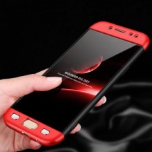 Husa Samsung Galaxy J3 2017, FullBody 360° 3in1 Negru-Rosu