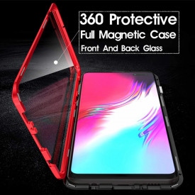 Husa Samsung Galaxy S10 Magnetica 360 grade Black, Perfect Fit cu spate de sticla securizata premium + folie de sticla pentru ecran