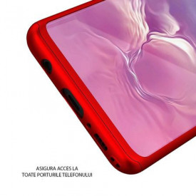 Husa Samsung Galaxy S10 Plus, FullBody Elegance Luxury Rosu, acoperire completa 360 grade cu folie de protectie gratis