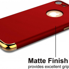 Pachet husa Elegance Luxury 3in1 Ultrasubtire Red pentru Apple iPhone 7 Plus cu folie de sticla gratis
