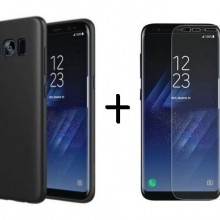 Pachet husa Elegance Luxury Slim Antisoc Black pentru Samsung Galaxy S8 Plus cu folie de protectie gratis !