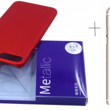 Pachet husa Elegance Luxury X-LEVEL Metalic Red pentru Apple iPhone 7 cu folie de sticla gratis