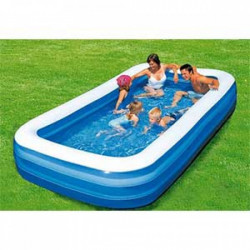 Piscina gonflabila pentru copii si adulti, PVC, 210x140x65 cm, albastru/alb