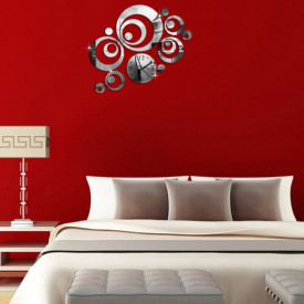 Set Oglinzi Design Modern Ceas Perete - Oglinzi Decorative Acrilice Cristal Ceas Perete - Diamant - Luxury Home 23 bucati/set
