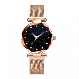 Ceas de dama Magnet Starry Sky Quartz Wristwatch Gold
