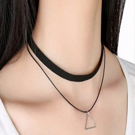 Choker Mystyle Fashion Black pyramid - Colier elegant pentru gat