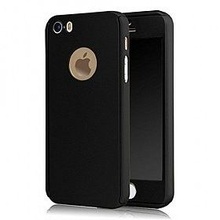 Husa Apple iPhone 5/5S/SE, FullBody Black, acoperire completa 360 grade cu folie de sticla gratis