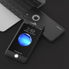 Husa Apple iPhone 6 Plus/6S Plus, FullBody Elegance Luxury Black, acoperire completa 360 grade cu folie de sticla gratis