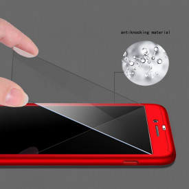 Husa Apple iPhone 6 Plus/6S Plus, FullBody Elegance Luxury Red, acoperire completa 360 grade cu folie de sticla gratis