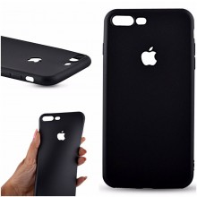 Husa Apple iPhone 7, Black antisoc cu decupaj logo