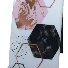Husa Apple iPhone 7, Elegance Luxury Marble White TPU, husa cu insertii marmura alba