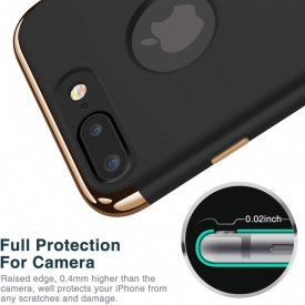 Husa Apple iPhone 8, Elegance Luxury 3in1 Negru